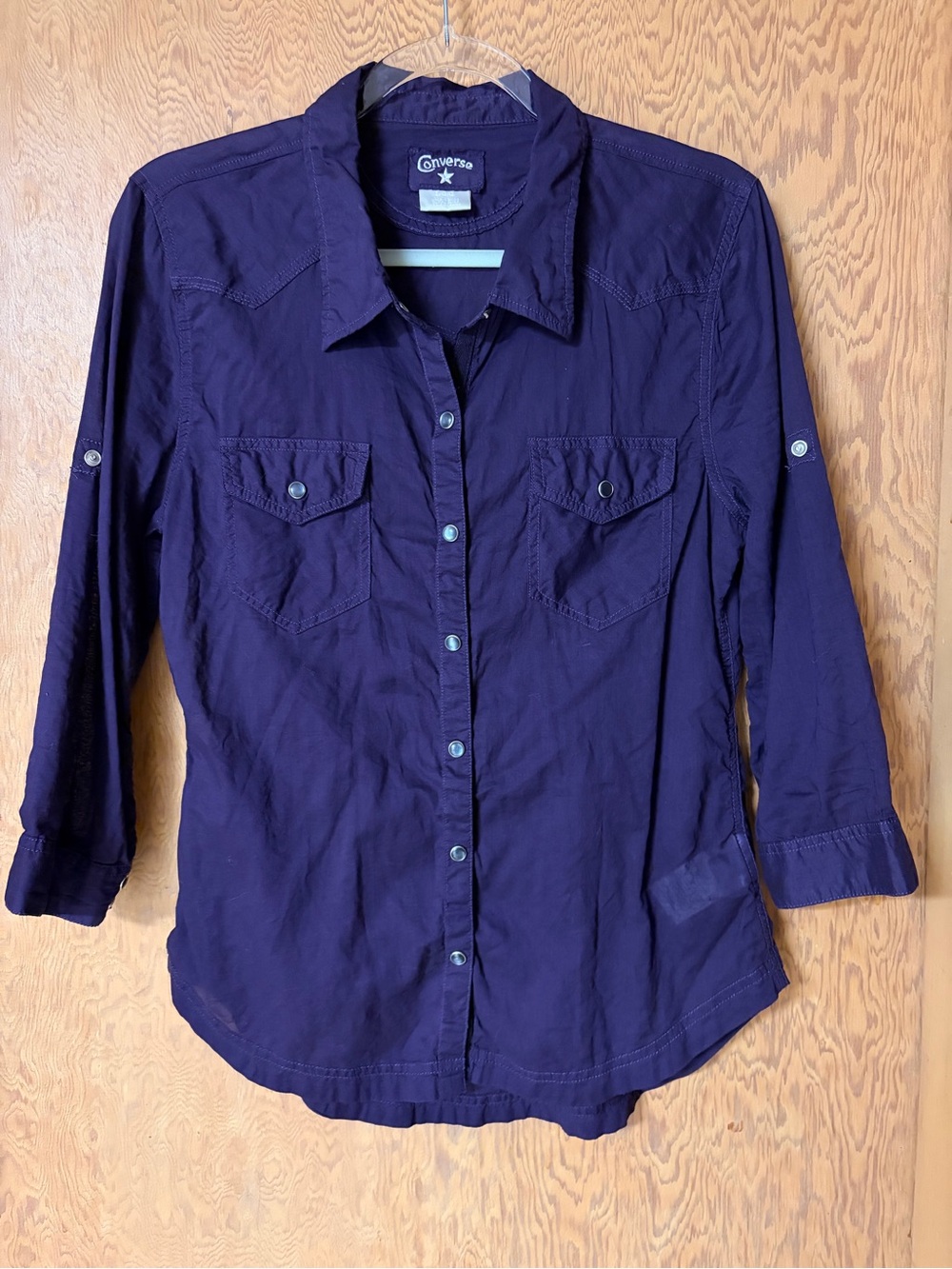 Converse Women's Snap-Button Shirt - Deep Purple